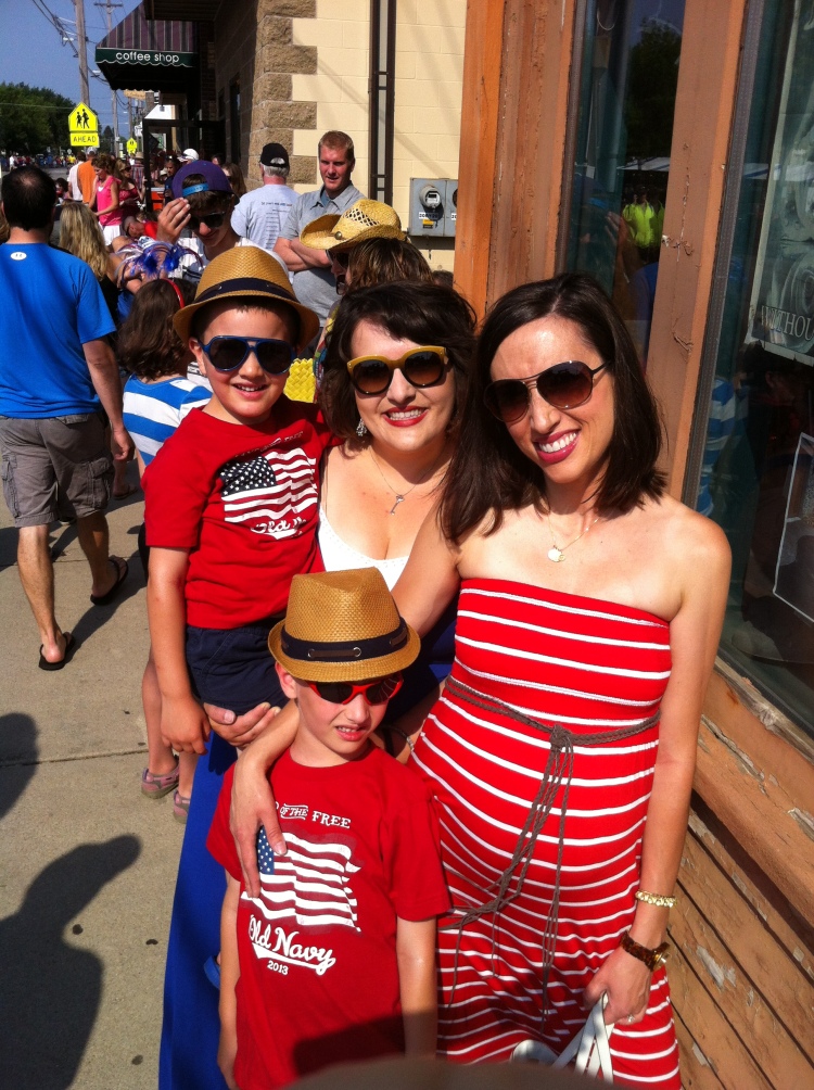 Parades are the quintessential July 4 activity. Here I am with my sister and nephews (one still in utero)
