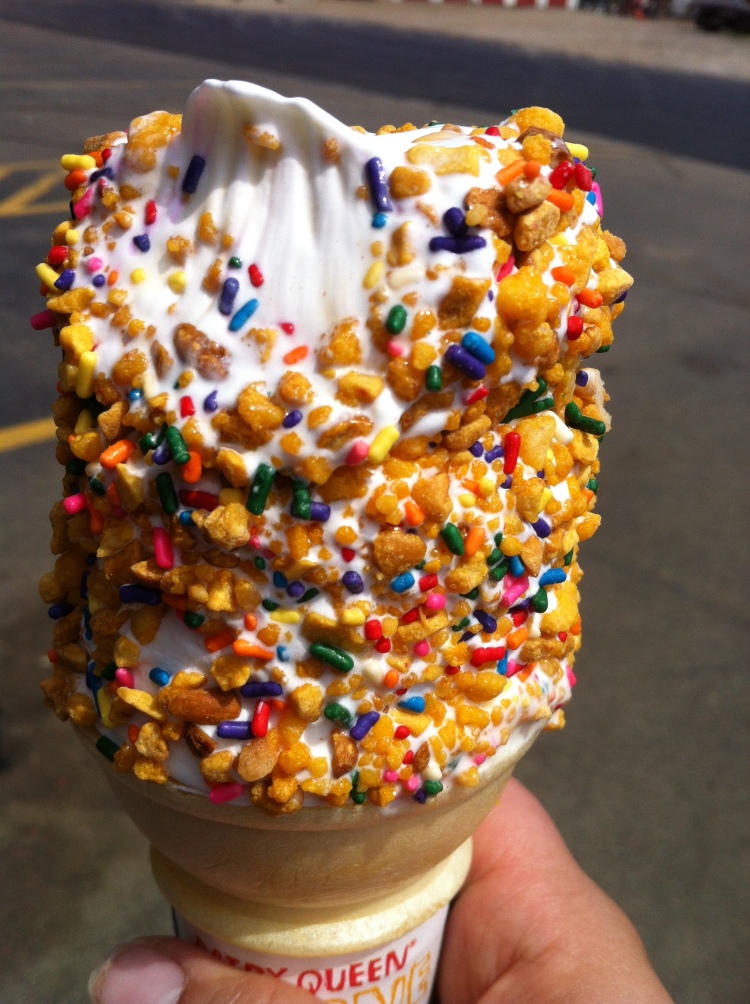 I have one of these each summer: a vanilla cone with crunchy sprinkles from the Dairy Queen. So simple, so delicious, and I savored every nibble! 