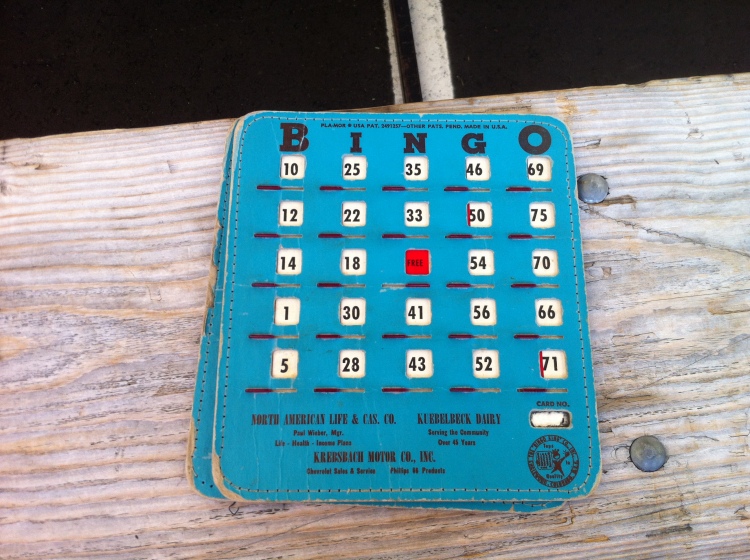 After the parade we headed to the church festival where much bingo was played on these neat vintage bingo cards! 